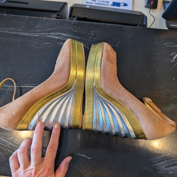 YSL Suede and metallic wedges size 37 - Picture 10 of 12